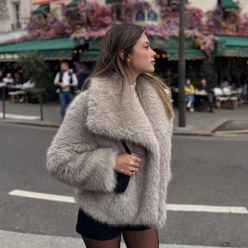 FL® Faux Fur Fuzzy Jacket