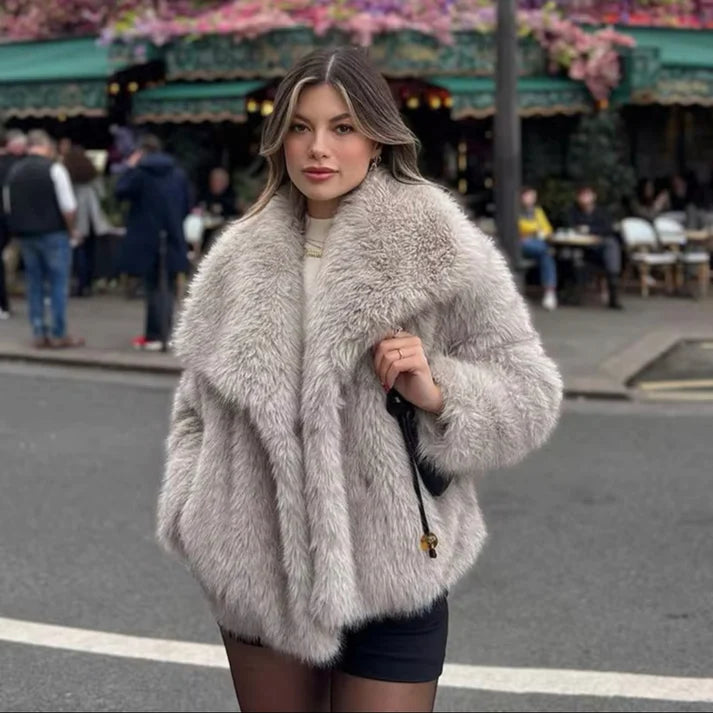 FL® Faux Fur Fuzzy Jacket