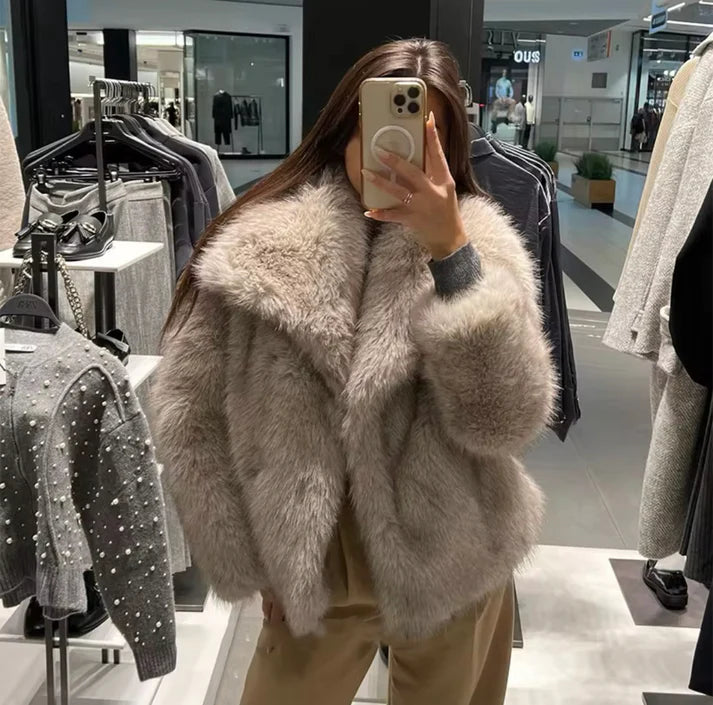 FL® Faux Fur Fuzzy Jacket